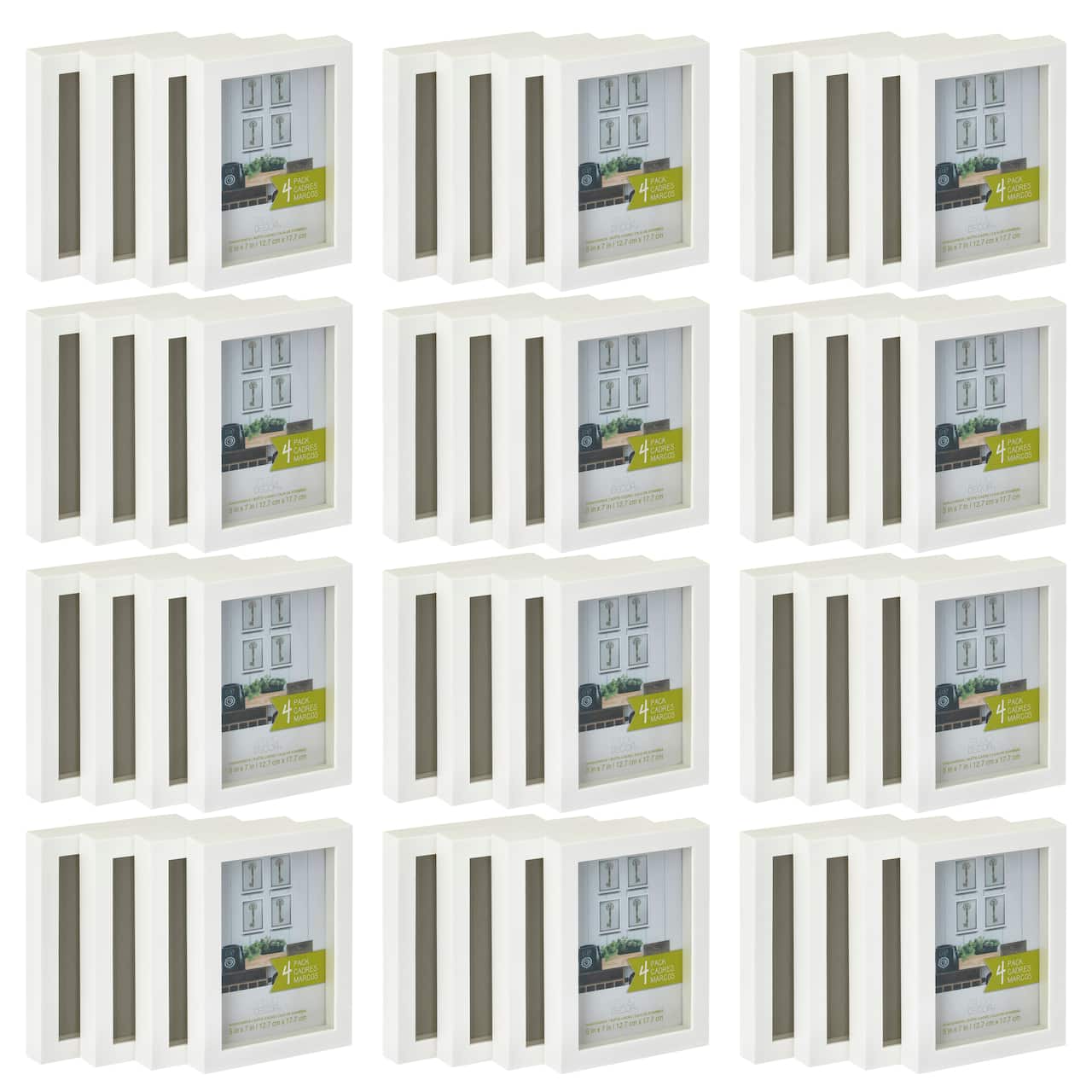 12 Packs: 4 ct. (48 total) White 5" x 7" Shadow Box by Studio Décor®